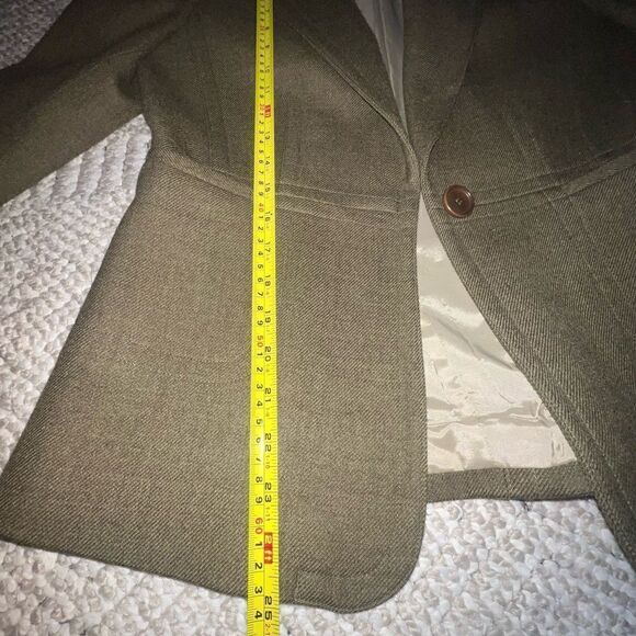 Ann Taylor Olive Green Wool Blazer - Sz 2 - Picture 14 of 16